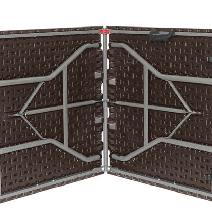 Pack 2 Mesas Plegables Rectangulares Efecto Ratán 180x74x74cm 7house_2