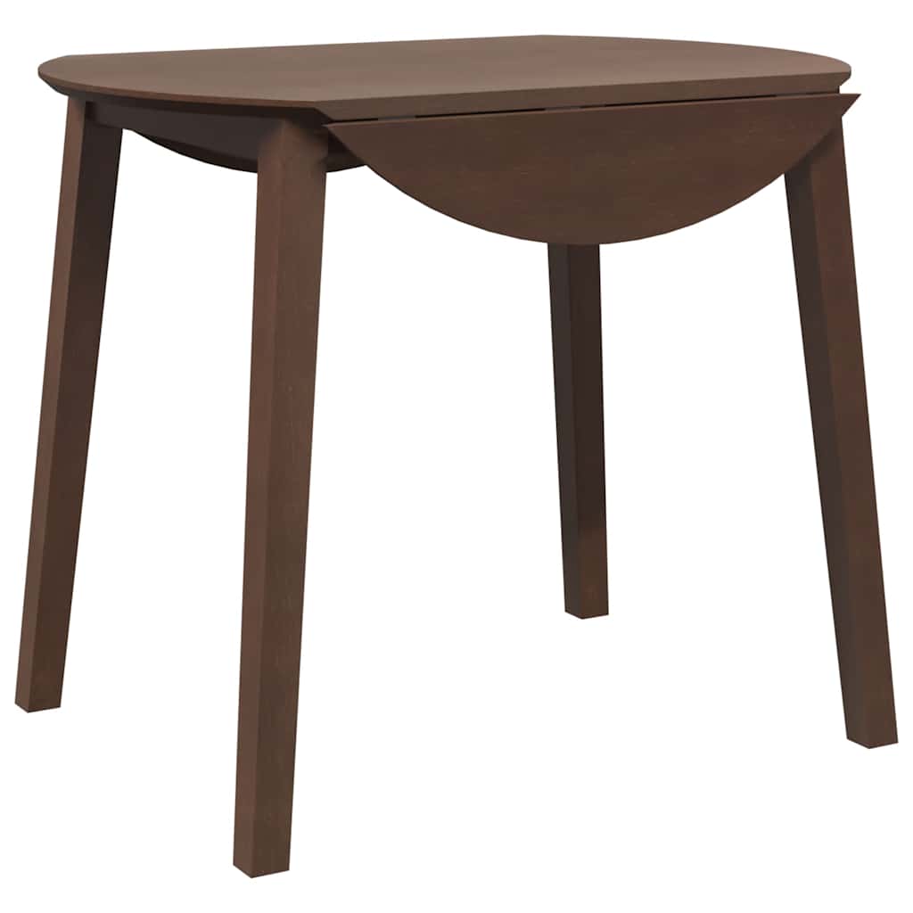 Mesa De Comedor De Madera Maciza De Caucho Marrón_0