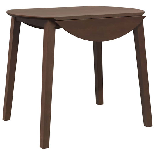 Mesa De Comedor De Madera Maciza De Caucho Marrón_0