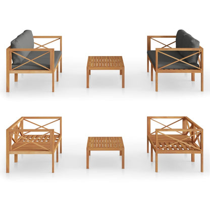 Vidaxl Set De Muebles De Jardín 3 Pzas Con Cojines Madera De Teca_0