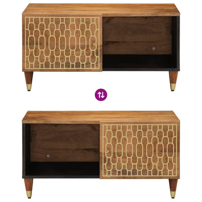 Mesa De Centro De Madera Maciza De Mango 80x50x40 Cm_4