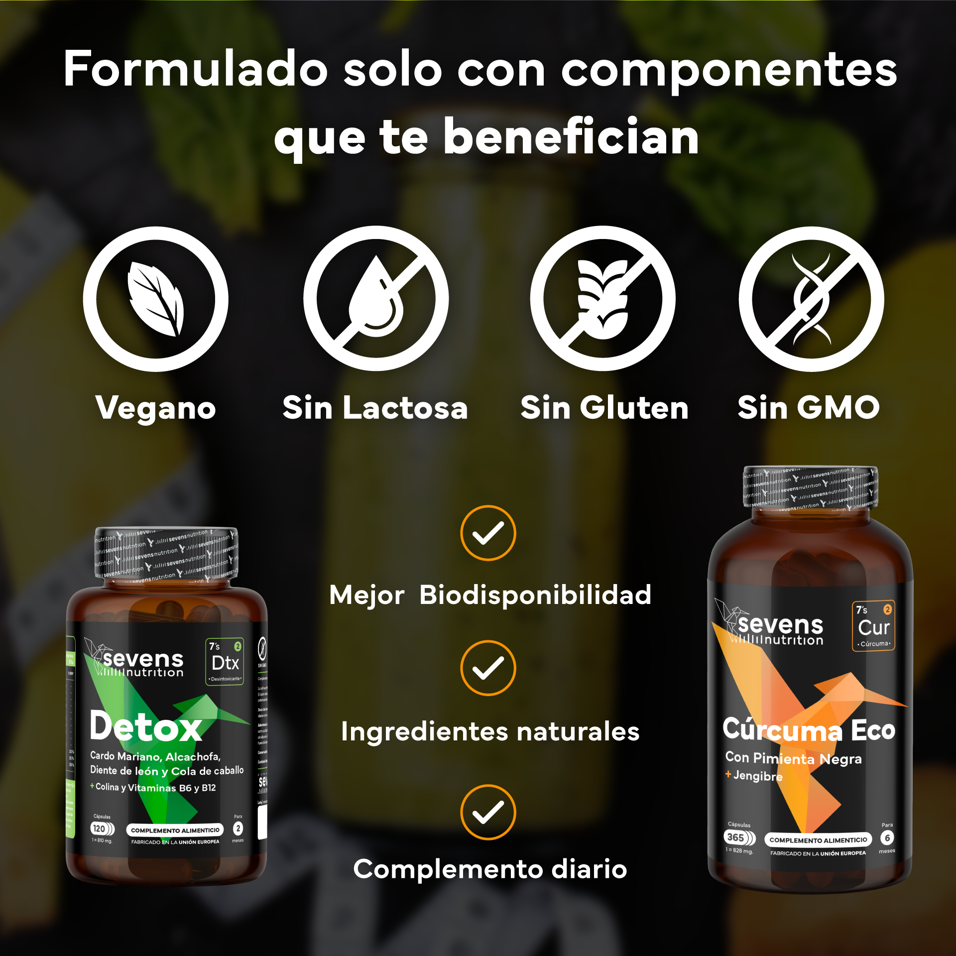 Detox Natural Con Cardo Mariano + Cúrcuma Eco. Sevens Nutrition. Detox Hepático, Digestivo Y Antiinflamatorio Natural_3