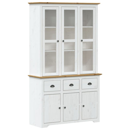 Aparador Alto Bodo Madera Pino Blanco Marrón 115,5x43x200,5 Cm / Vetonek_0