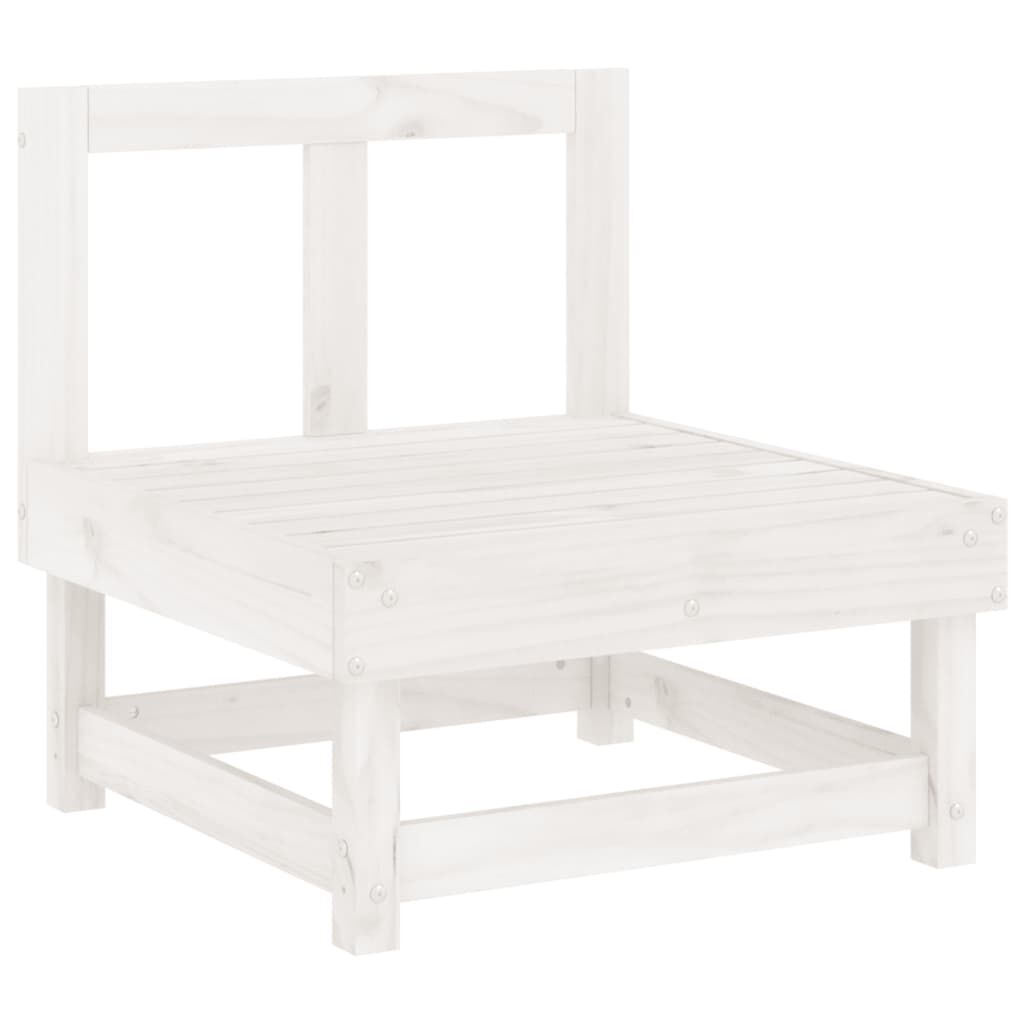 Vidaxl Juego De Sofás De Jardín 5 Piezas Madera Maciza De Pino Blanco_3