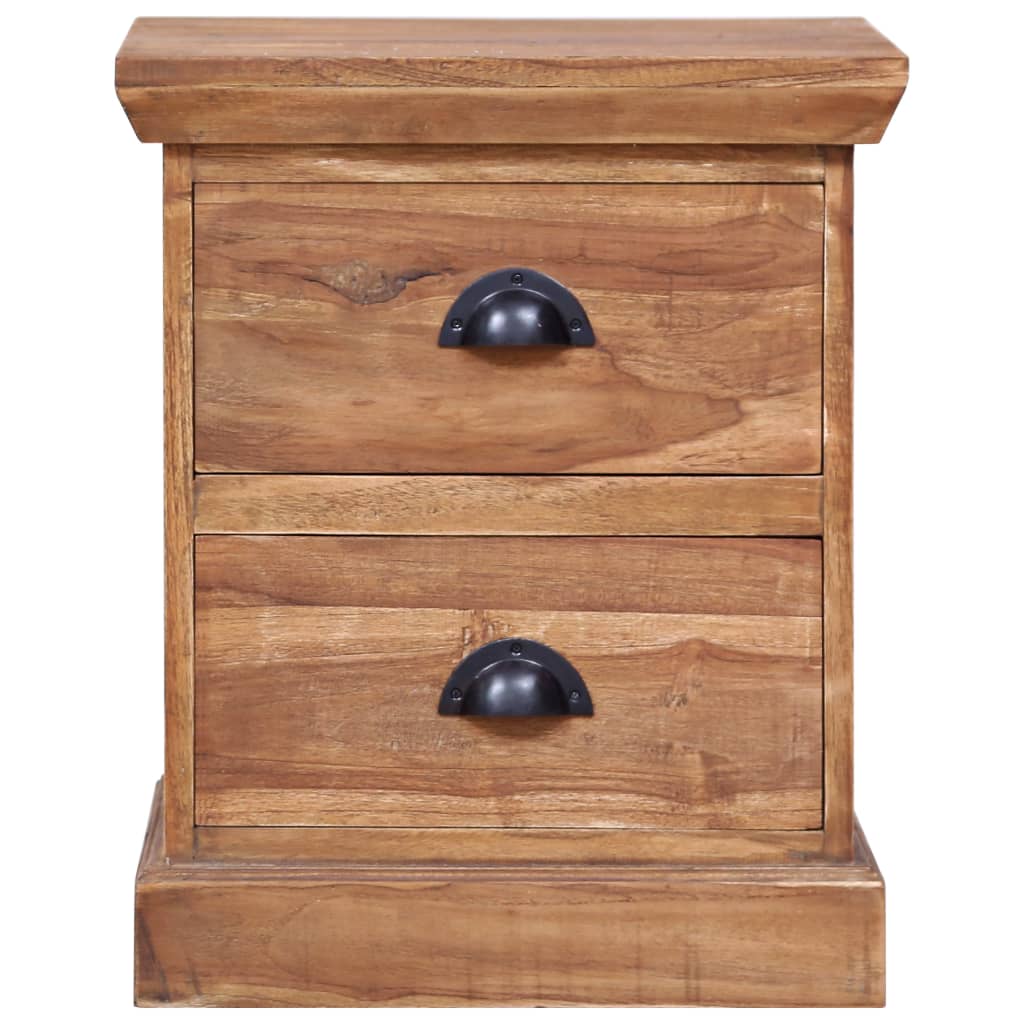 Mesita De Noche Madera De Teca Maciza 40x30x50 Cm_0