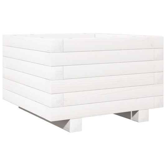 Jardinera De Madera Maciza De Pino Blanco 40x40x26,5 Cm_0