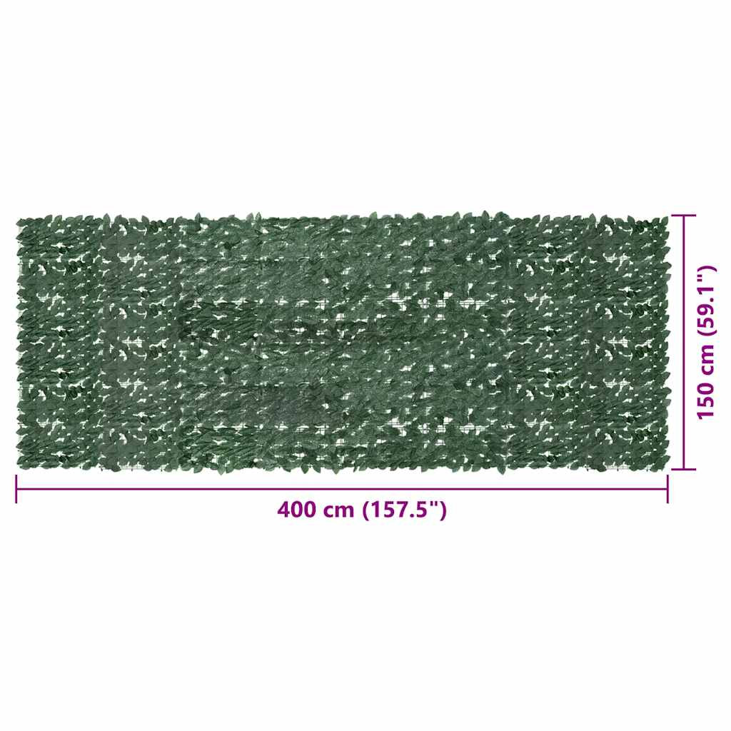 Vidaxl Toldo Para Balcón Con Hojas Verde Oscuro 400x150 Cm_2