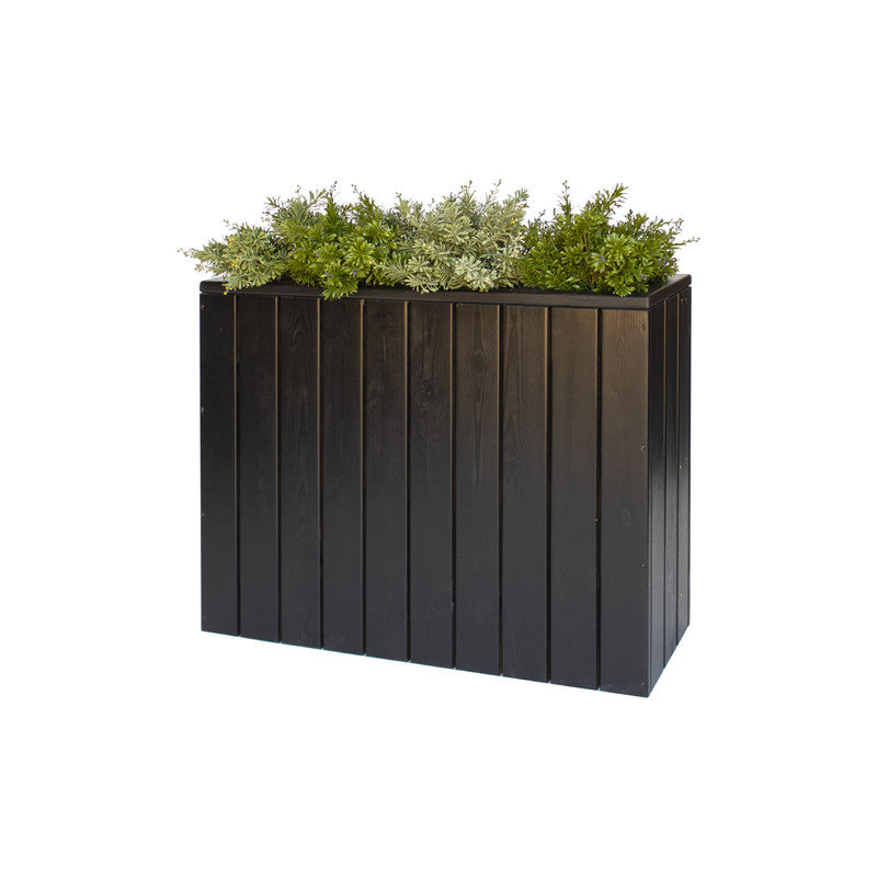 Jardinera Alta De Madera Autoportante 100x34,5x80 Cm Ebony Black Hortalia_1