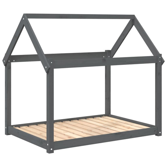 Vidaxl Cama Para Perros Madera Maciza De Pino Gris 111x80x100 Cm_0