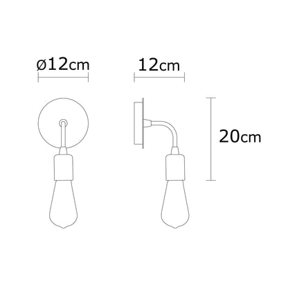 Aplique De Pared, Metal , Vintage, 12x12x20, Casquillo E 27 Max 40 W_1