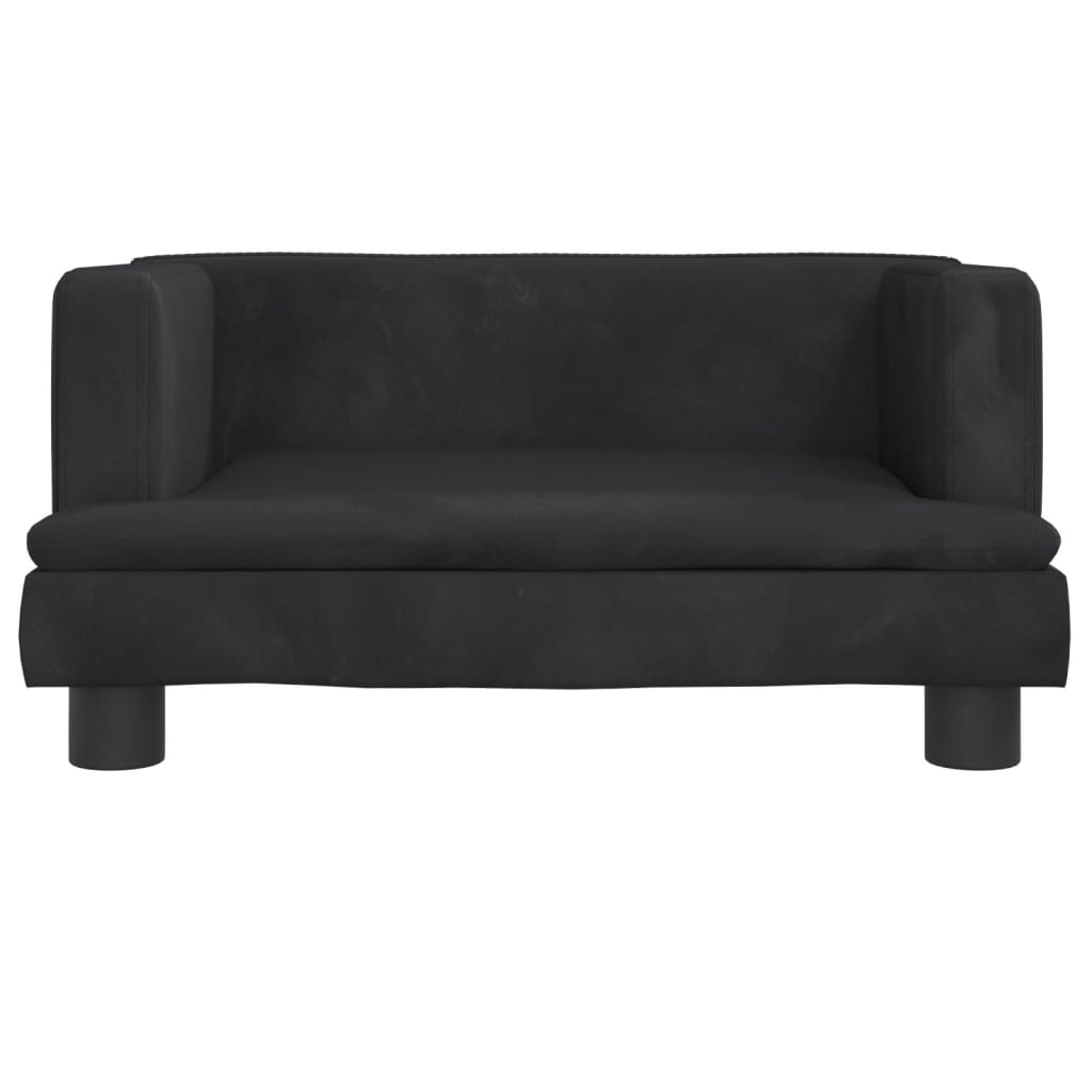 Cama Para Perros De Terciopelo Negro 60x40x30 Cm / Vetonek_5
