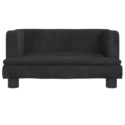 Cama Para Perros De Terciopelo Negro 60x40x30 Cm / Vetonek_5