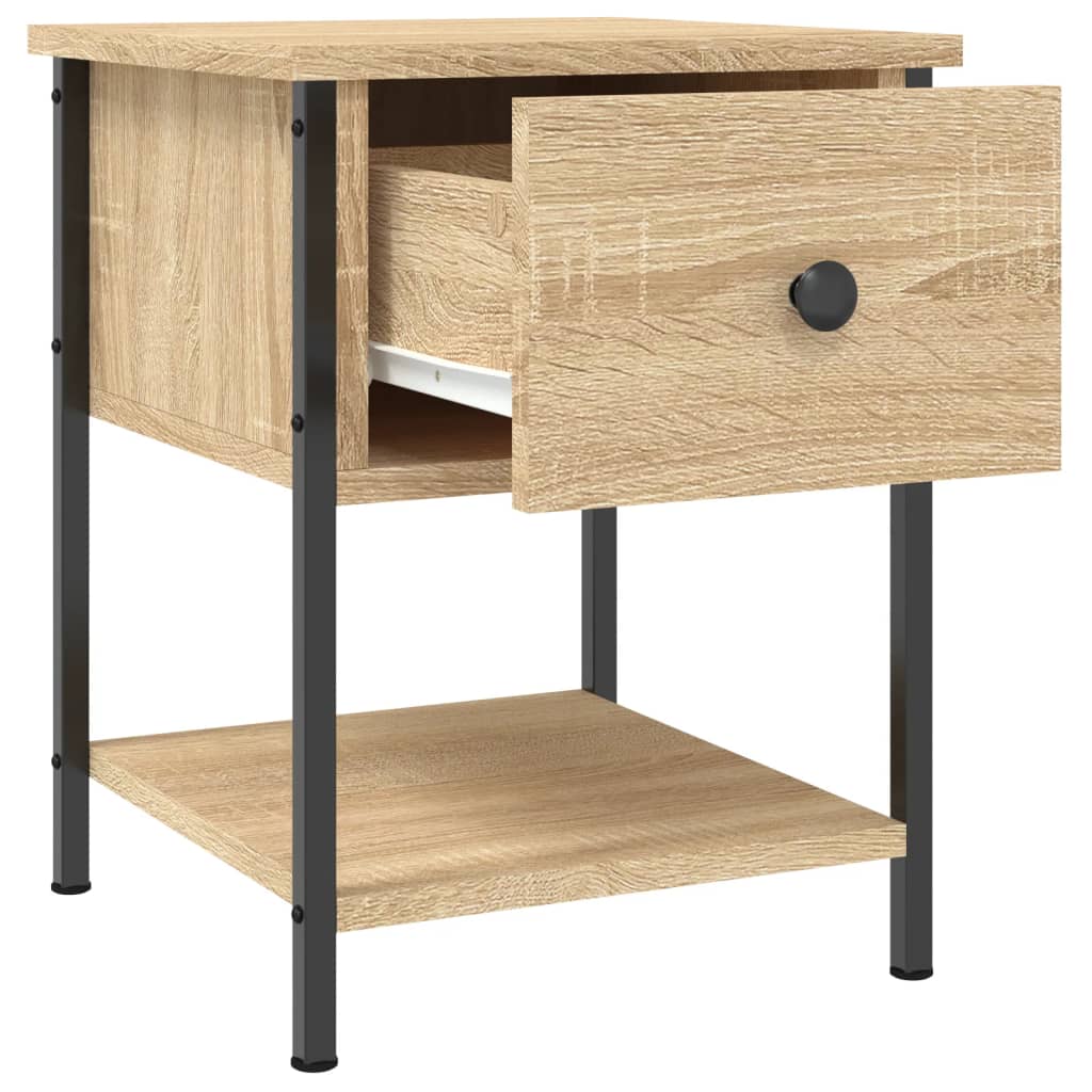 Mesita De Noche Madera De Ingeniería Roble Sonoma 34x35,5x45 Cm_3
