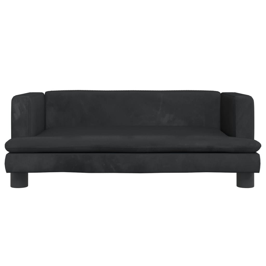 Cama Para Perros De Terciopelo Negro 80x45x30 Cm / Vetonek_4