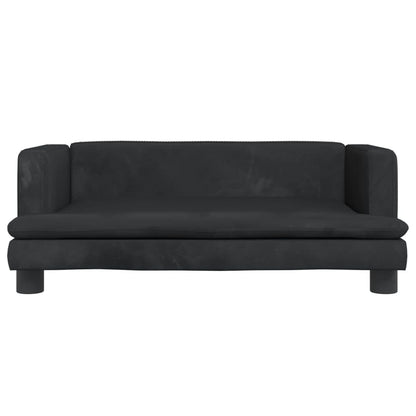 Cama Para Perros De Terciopelo Negro 80x45x30 Cm / Vetonek_4