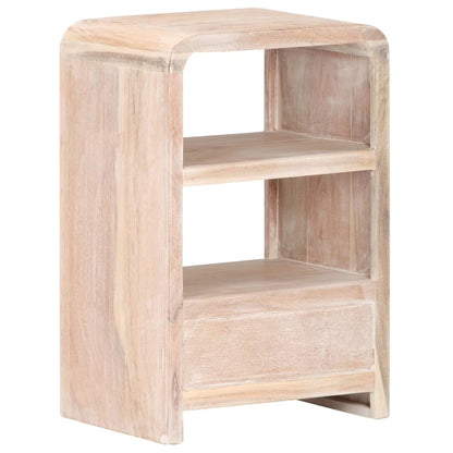Mesita De Noche De Madera Maciza De Acacia 40x30x60 Cm_3