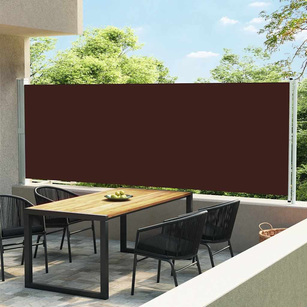 Vidaxl Toldo Lateral Retráctil Para Patio Marrón 600x160 Cm_1