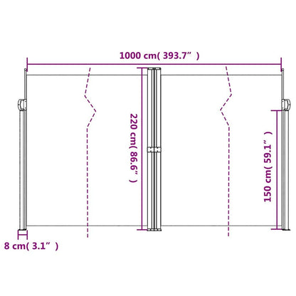 Vidaxl Toldo Lateral Retráctil Antracita 220x1000 Cm_2