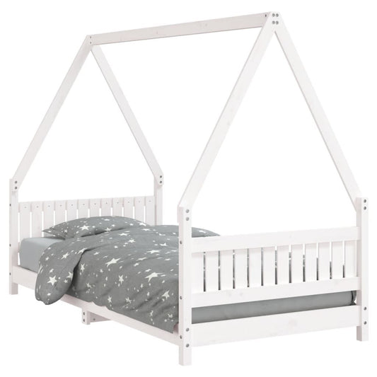 Vidaxl Estructura De Cama Para Niños Madera De Pino Blanco 90x190 Cm_0