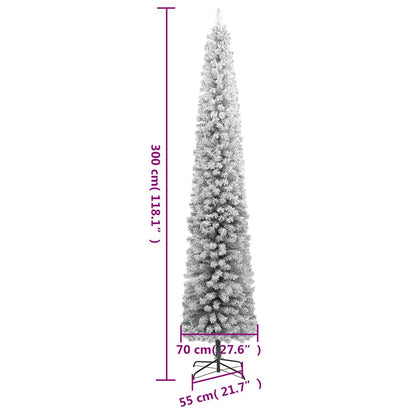 Vidaxl Árbol De Navidad Estrecho Con 300 Led Y Bolas Y Nieve 300 Cm_2