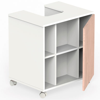 Mueble Baño Bajo Lavabo Pie Armario Auxiliar Para Lavabos Con /sin Pedestal 64x59x45 Almacenaje, Briebe, Esencia, Blanco_2