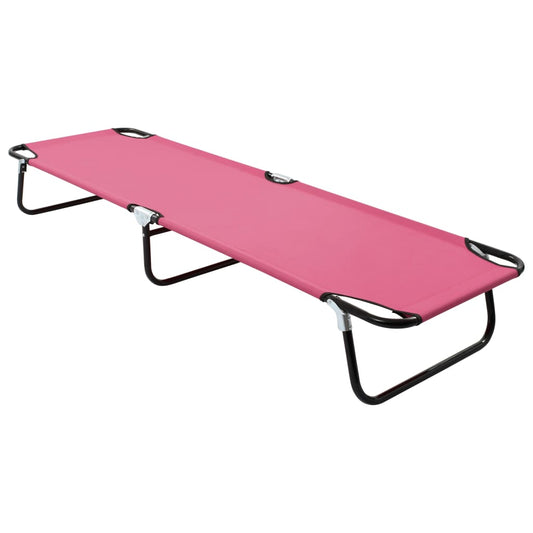Tumbona Plegable De Acero Rosa_0
