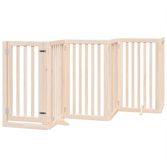 Vidaxl Puerta Para Perros Plegable 15 Paneles Madera De Álamo 750 Cm_0