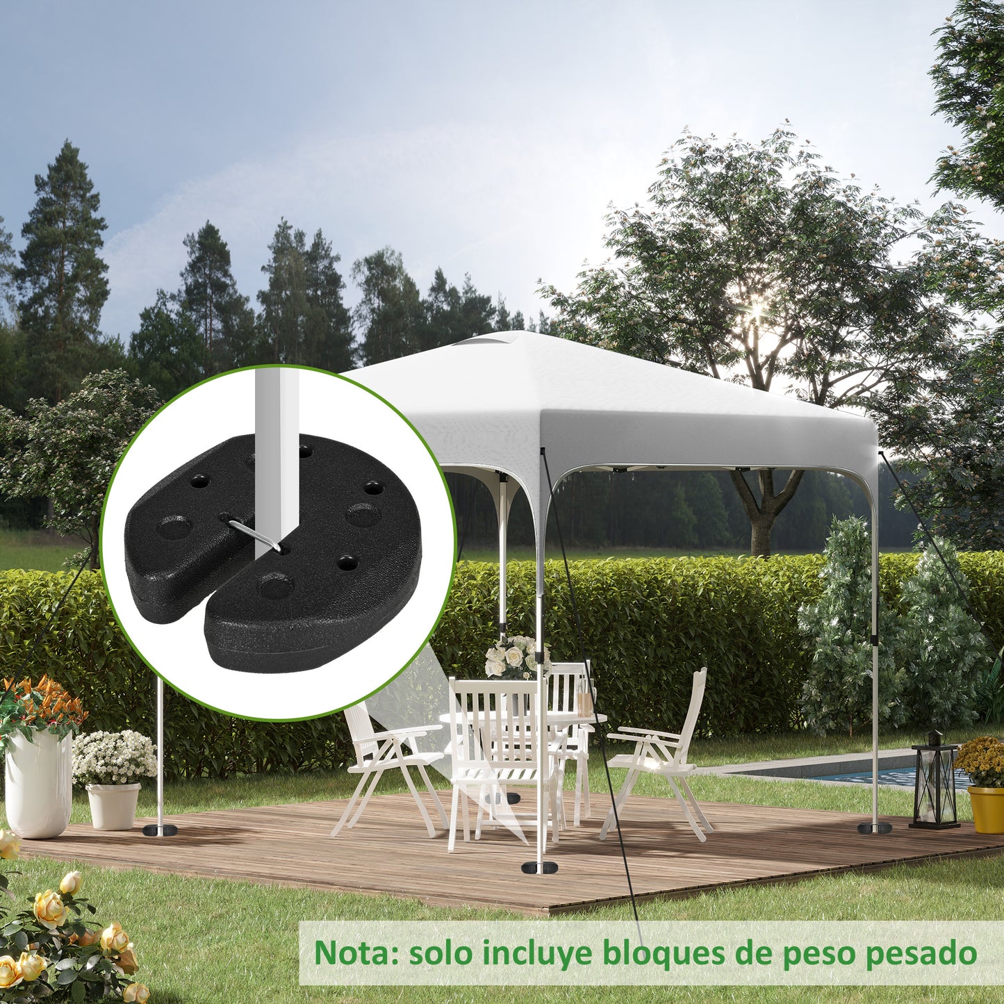 Outsunny Pack De 4 Pesos Para Carpas Plegables Pesos Para Cenador Rellenados Con Cemento Bases Para Toldo Pérgola Ø22x5_1