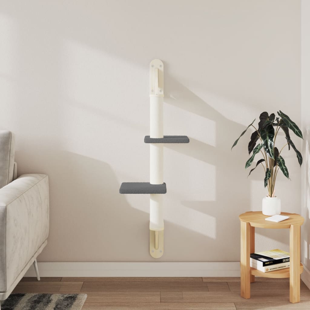 Árbol Rascador Para Gatos De Pared Gris Oscuro 108 Cm_2