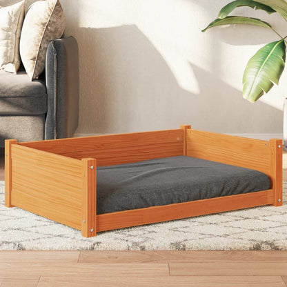 Vidaxl Cama Para Perros Madera Maciza Pino Marrón Cera 95,5x65,5x28 Cm_1