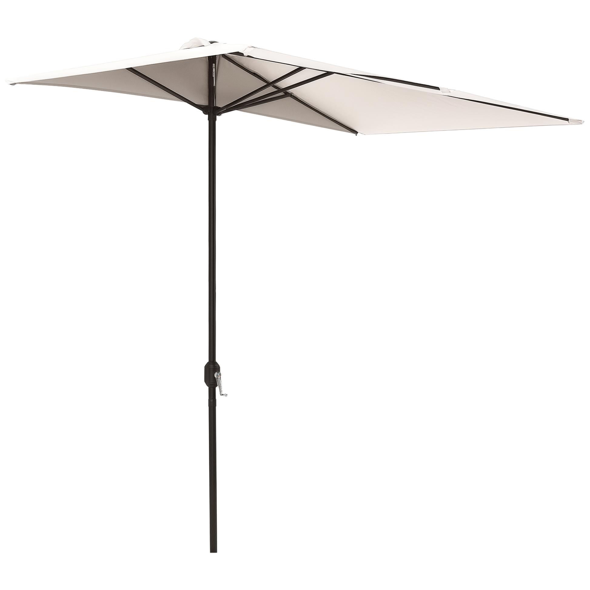 Outsunny Media Sombrilla 230x130x245 Cm Parasol De Pared Con Manivela Crema_0