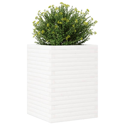 Jardinera Madera Maciza De Pino Blanco 50x50x68,5 Cm_3