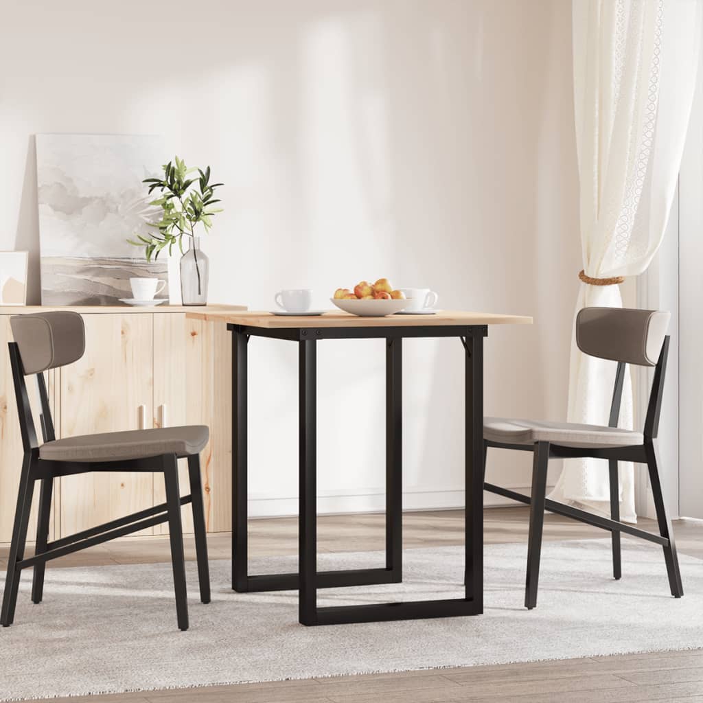Mesa De Comedor Marco O Madera Maciza Pino Y Acero 60x60x75 Cm_1
