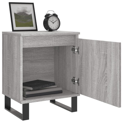 Mesita De Noche 2 Uds Madera Ingeniería Gris Sonoma 40x30x50 Cm_2