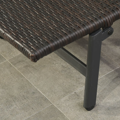 Outsunny Tumbona De Ratán Con Respaldo Reclinable 7 Posiciones Ruedas_4