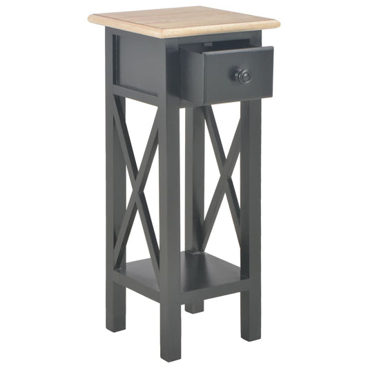 Mesa Auxiliar De Madera Negro 27x27x65,5 Cm_0