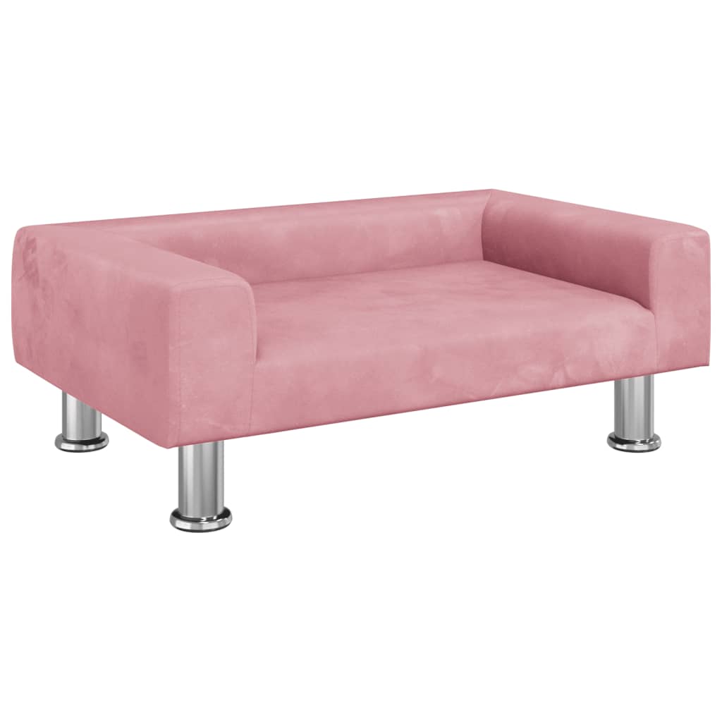 Cama Para Perros De Terciopelo Rosa 70x45x26,5 Cm / Vetonek_1
