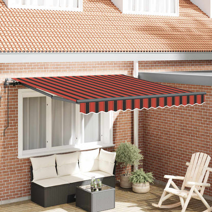 Toldo Retráctil Naranja Y Marrón 300 X 250 Cm Tela Y Aluminio_1