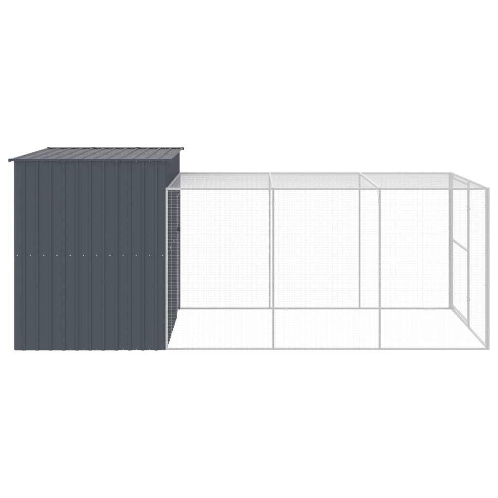Vidaxl Caseta Perros Con Corral Acero Galvanizado Gris 214x457x181 Cm_3