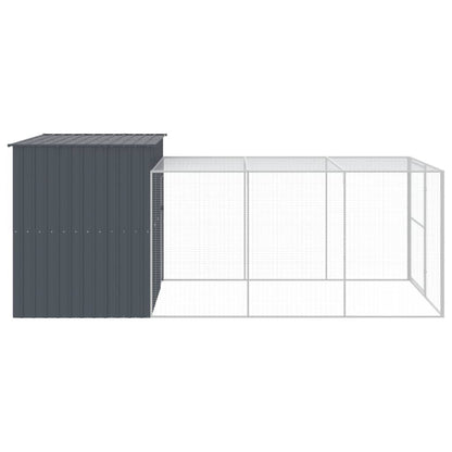 Vidaxl Caseta Perros Con Corral Acero Galvanizado Gris 214x457x181 Cm_3