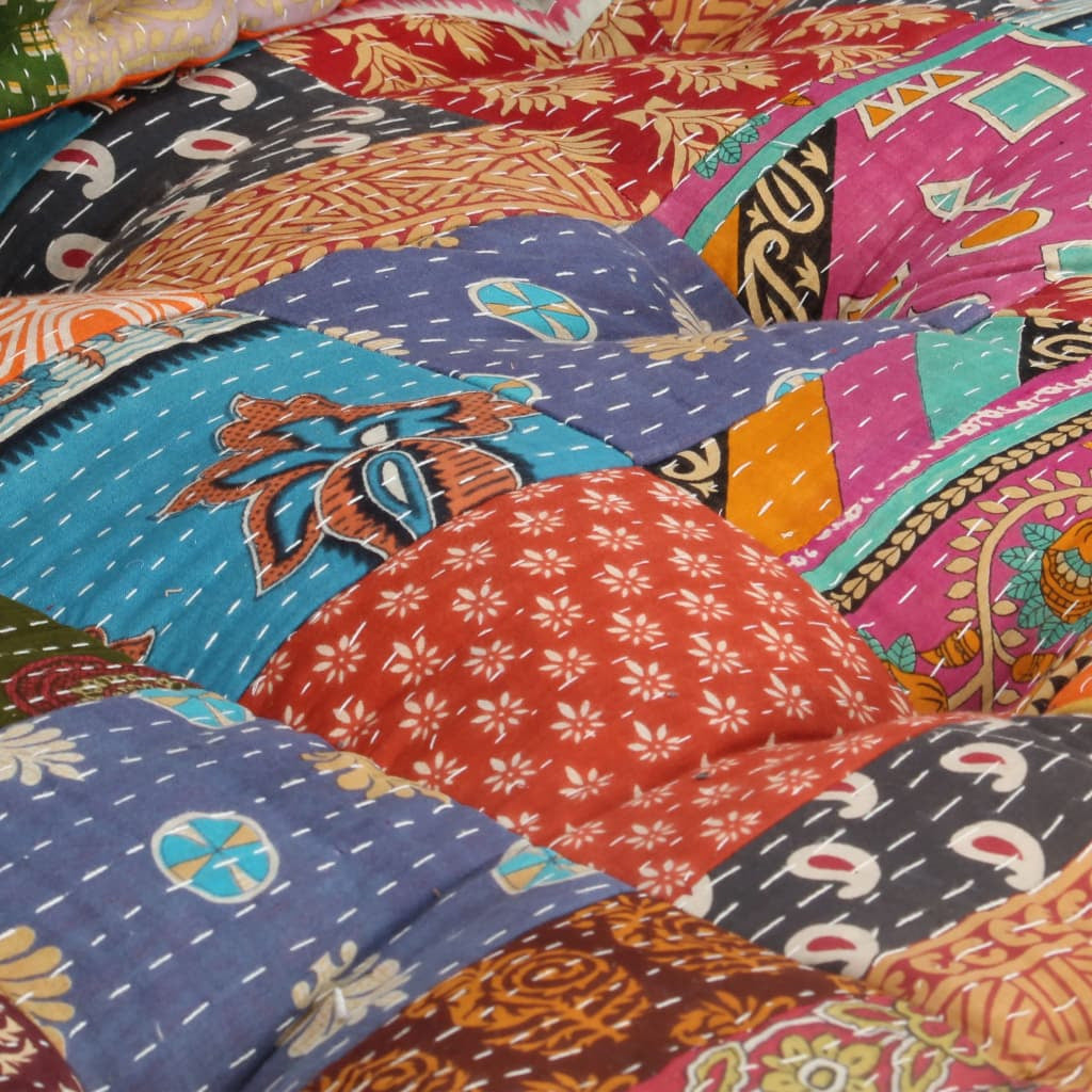 Vidaxl Puf Patchwork De Tela_3