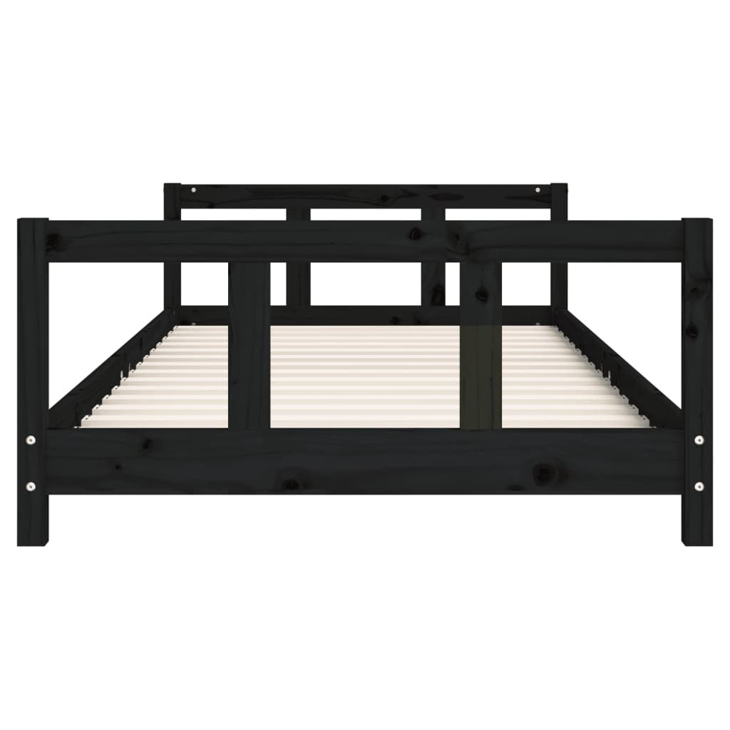 Vidaxl Estructura De Cama Para Niños Madera De Pino Negro 90x200 Cm_3