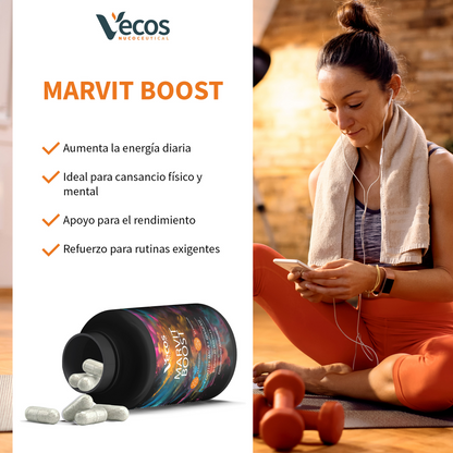 Marvit Boost Vecos 90 Cápsulas | Rendimiento Físico Y Mental | Maca, Ginseng Y Coq10_3