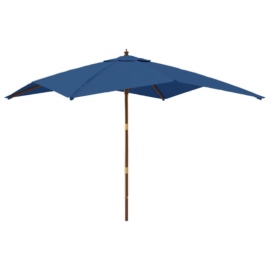Vidaxl Sombrilla De Jardín Poste De Madera Azul Azure 300x300x273 Cm_0