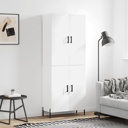 Aparador Alto Madera Contrachapada Blanco 69,5x34x180 Cm_0