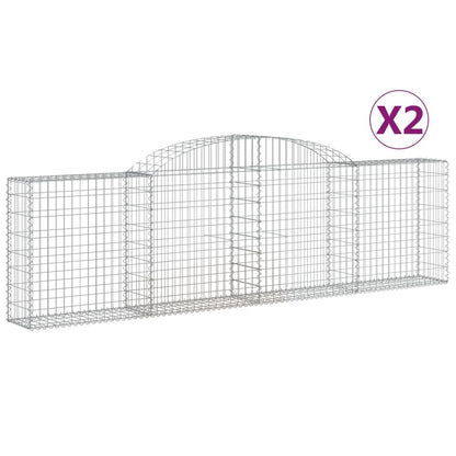 Cestas De Gaviones 2 Uds Forma De Arco Hierro 300x30x80/100 Cm_0