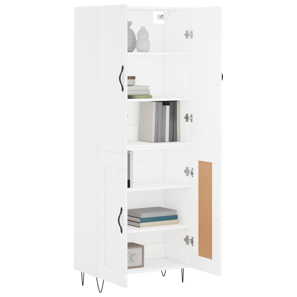 Aparador Alto Madera Contrachapada Blanco 69,5x34x180 Cm_2