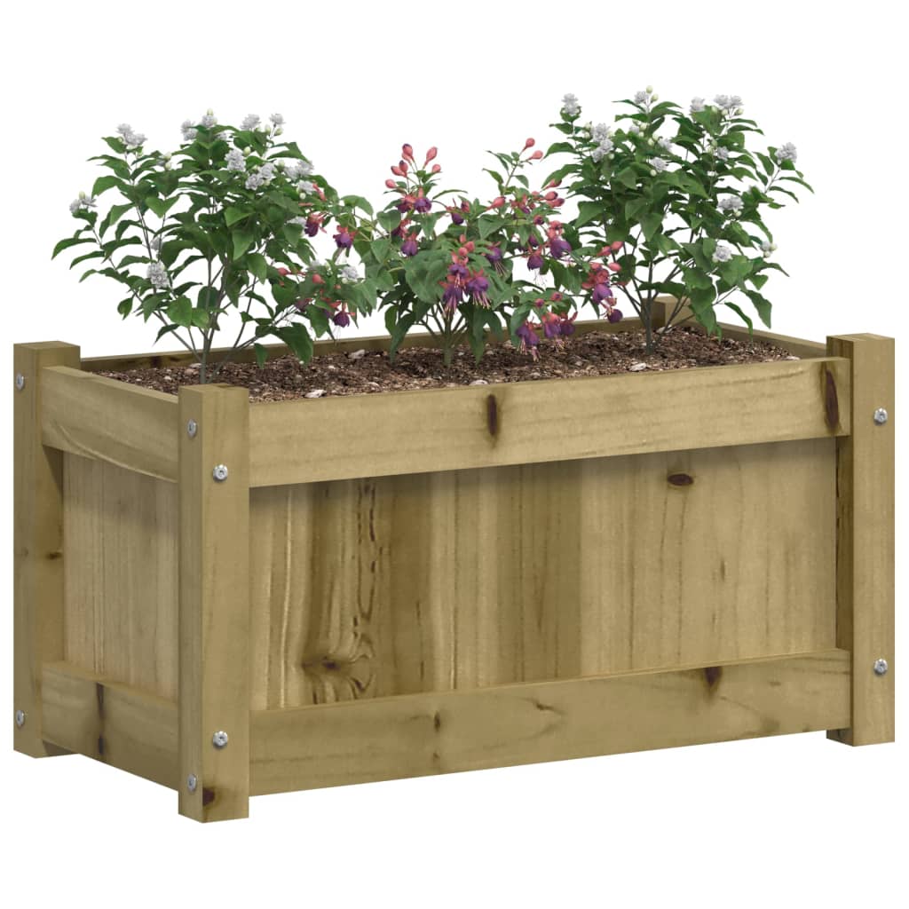 Jardinera De Madera De Pino Impregnada 60x31x31 Cm_3