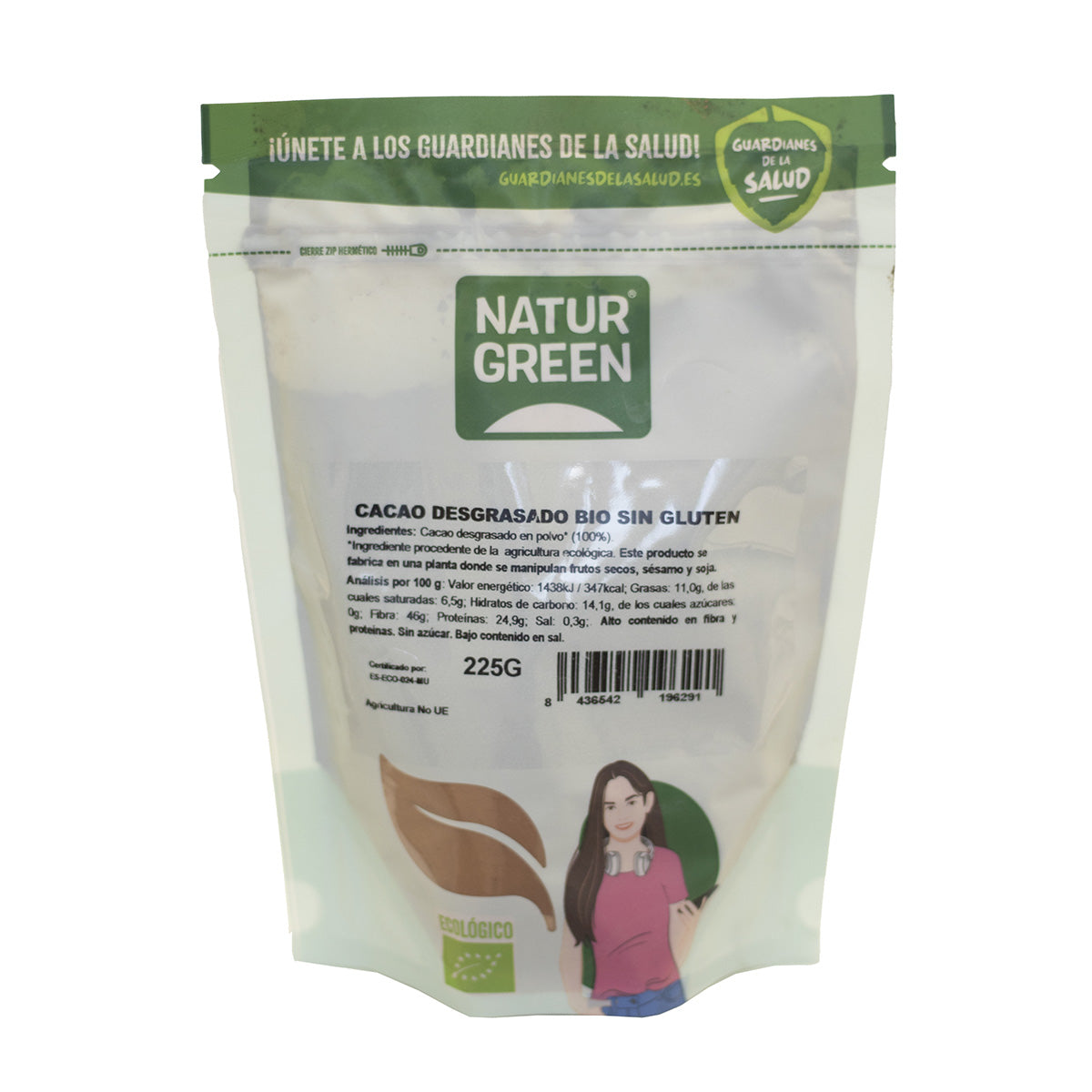 Cacao desgrasado Bio Naturgreen 225 g
