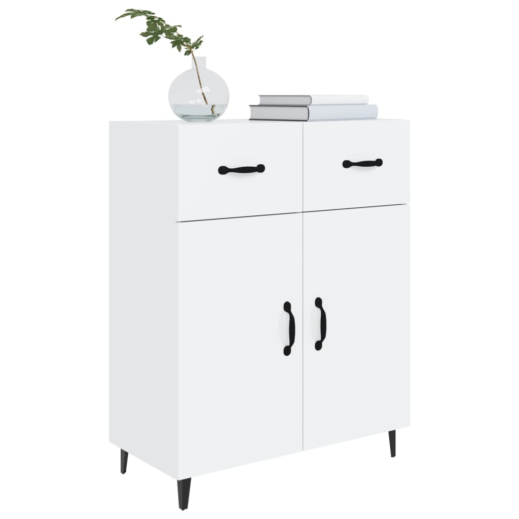 Aparador De Madera Contrachapada Blanco Brillante 69,5x34x90 Cm / Vetonek_5
